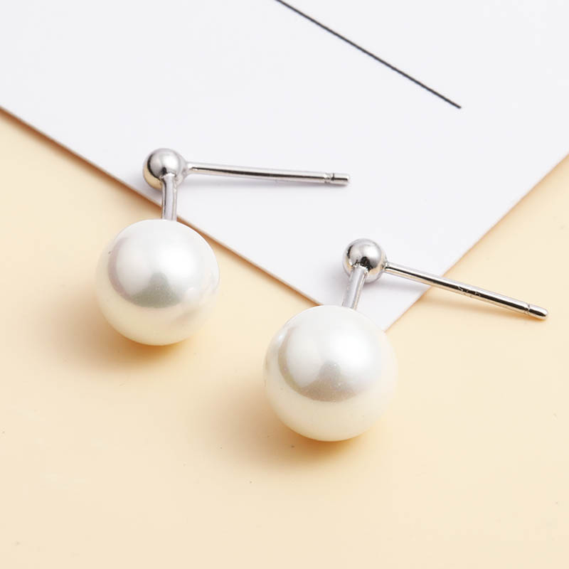 Simple Classic Pearl 925 Silver Drop Earrings display picture 4