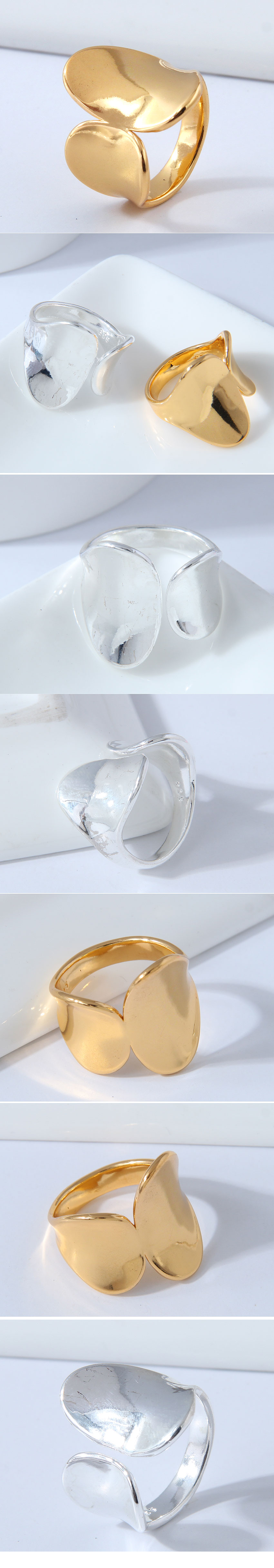 Fashion Simple Geometric Shape Copper Open Ring display picture 1