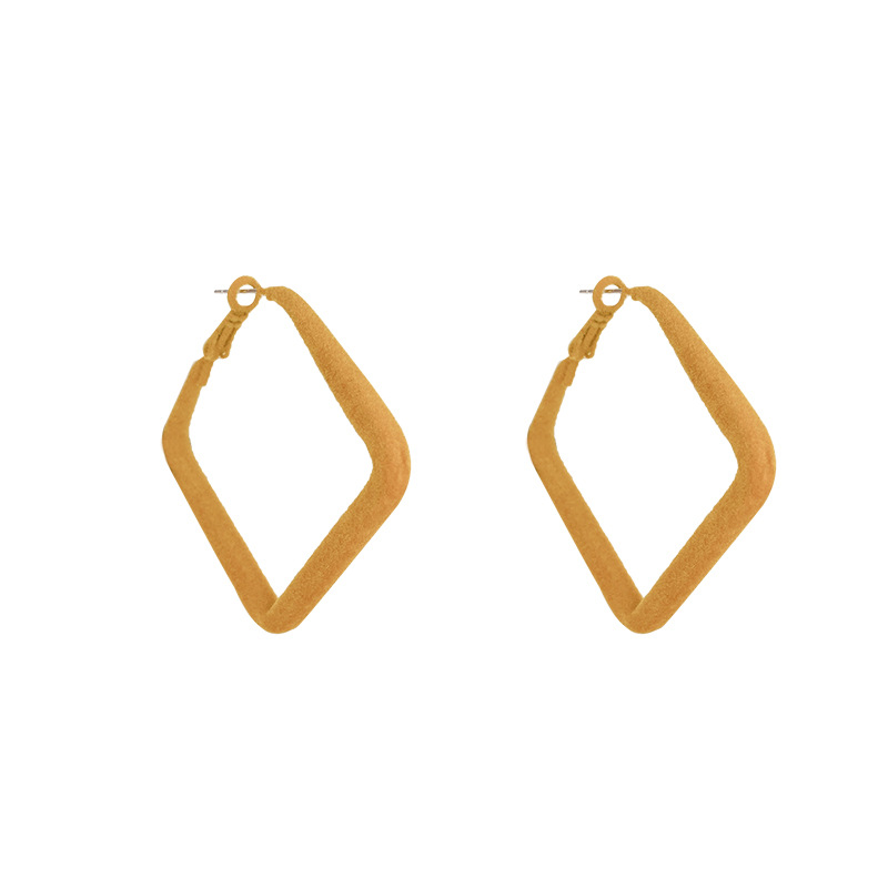 Square Women's Flocking New Ear Jewelry Big Alloy Earrings display picture 5