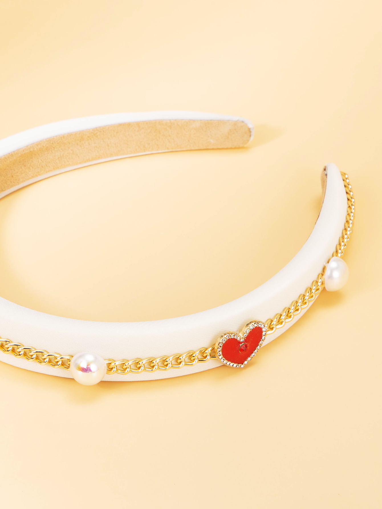 Korean Style Thin Edge Diamond Heart Decorative Headband display picture 4