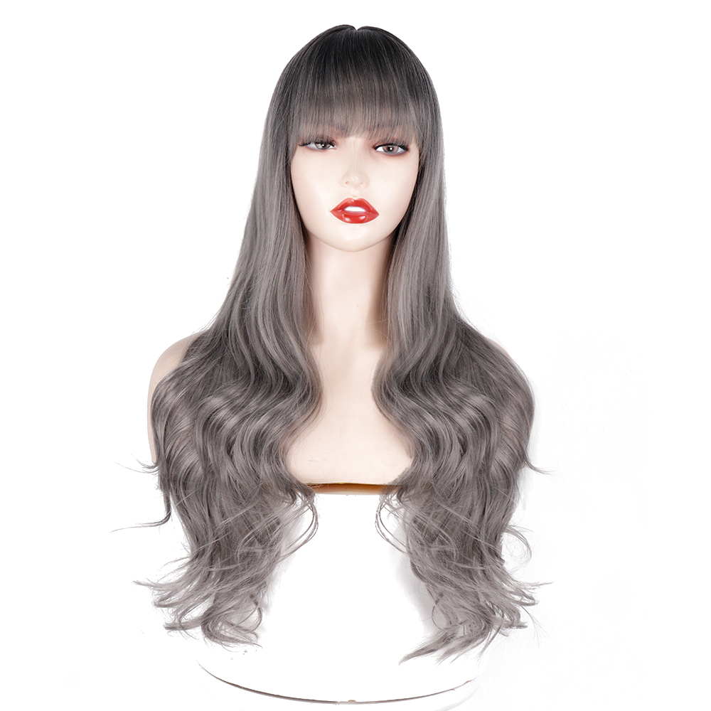 Ladies Wigs Gradient Two-color Chemical Fiber Long Curly Wigs display picture 4