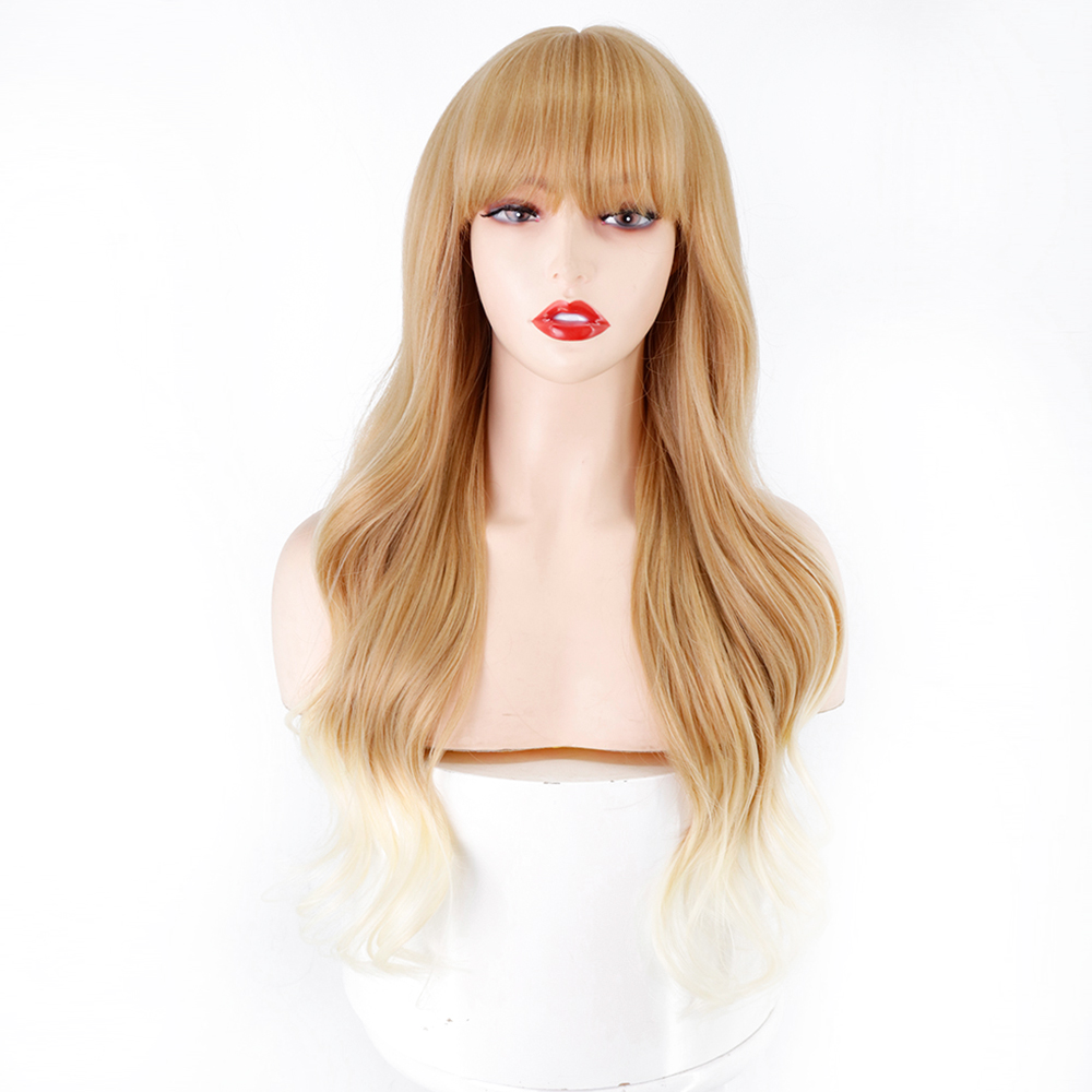 Ladies Wigs Gradient Two-color Chemical Fiber Long Curly Wigs display picture 5