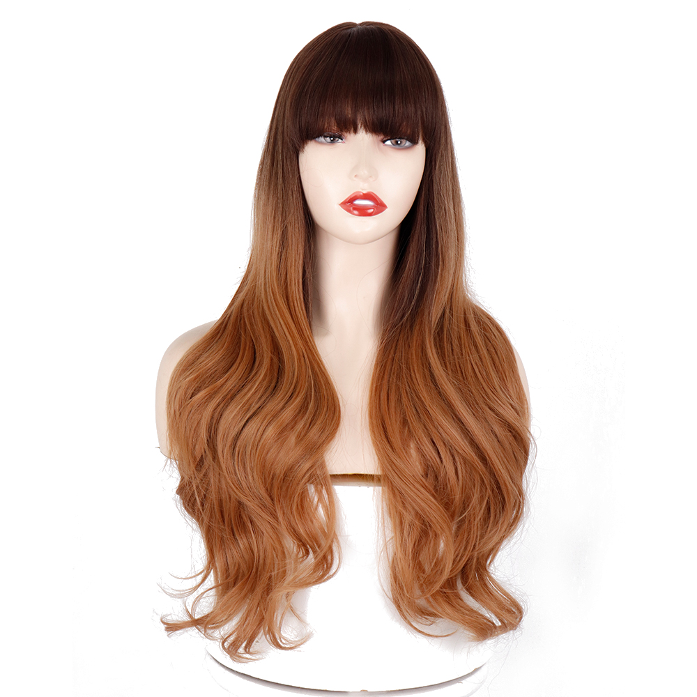 Ladies Wigs Gradient Two-color Chemical Fiber Long Curly Wigs display picture 7