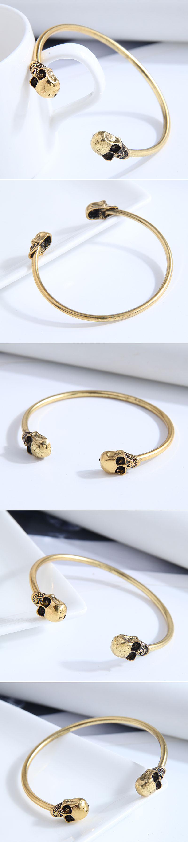 Ethnic Style Skull Alloy Wholesale Cuff Bracelets display picture 1