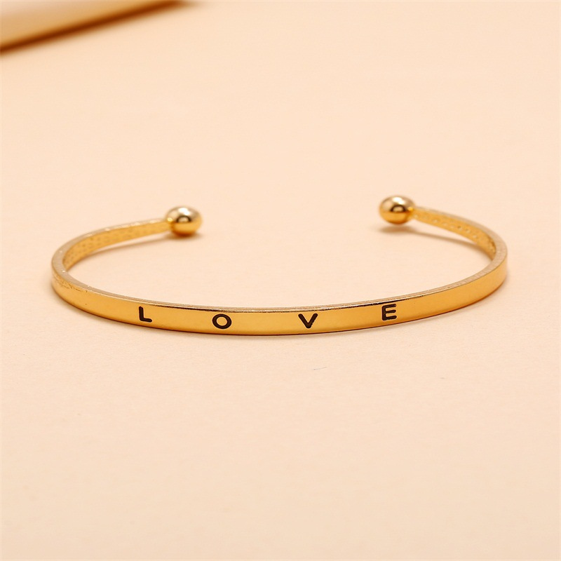 Stainless Steel Bracelet Versatile Fashion Love Letter Classic display picture 3