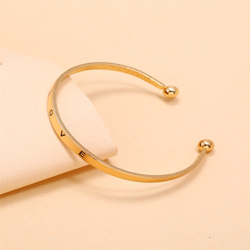 Stainless Steel Bracelet Versatile Fashion Love Letter Classic display picture 6