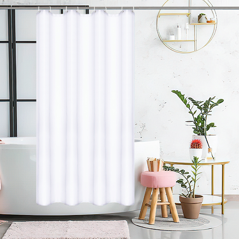 Thickened White Impermeable Cloth Plain Polyester Hotel Waterproof Partition Curtain90*180cm display picture 1