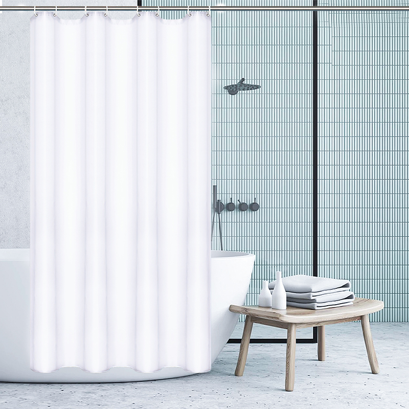 Thickened White Impermeable Cloth Plain Polyester Hotel Waterproof Partition Curtain90*180cm display picture 5