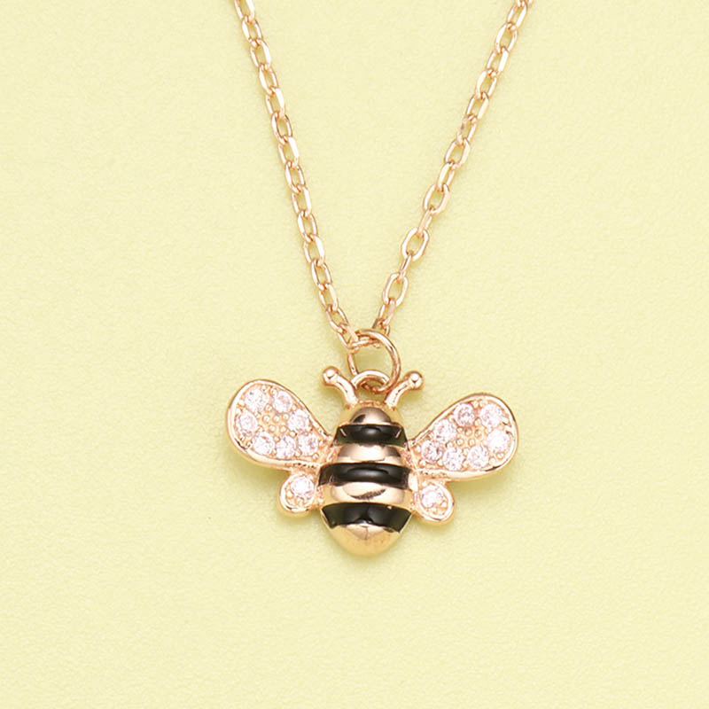 Fashion 925 Silver Bee Pendant Necklace display picture 1