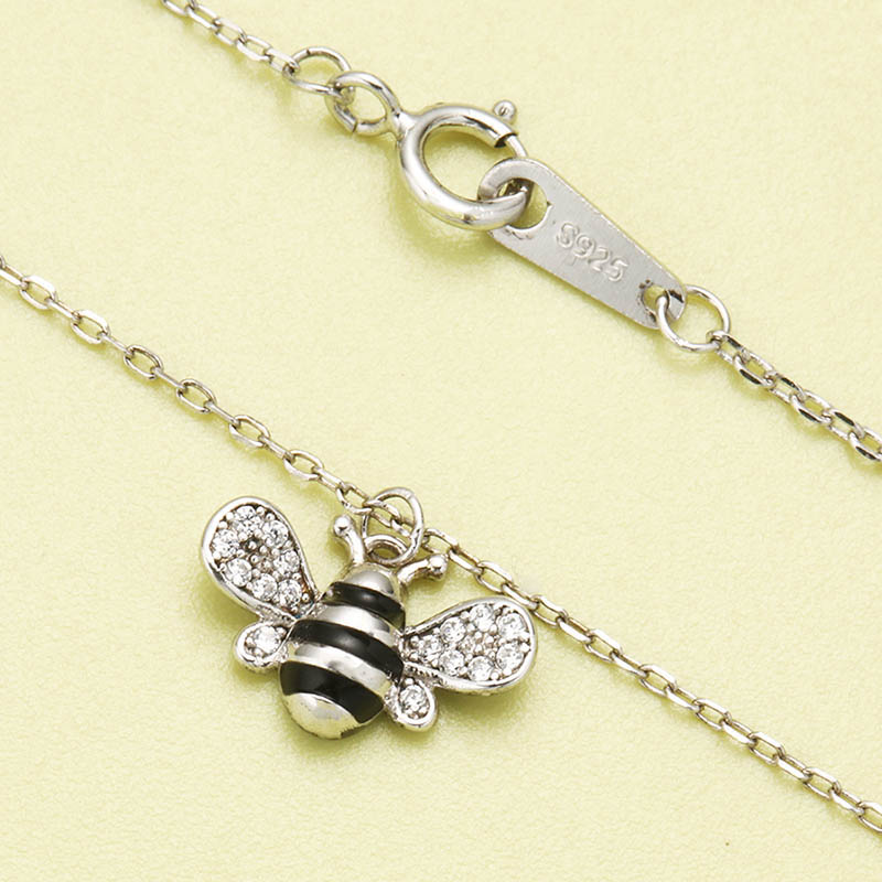 Collier Pendentif Abeille En Argent 925 display picture 4