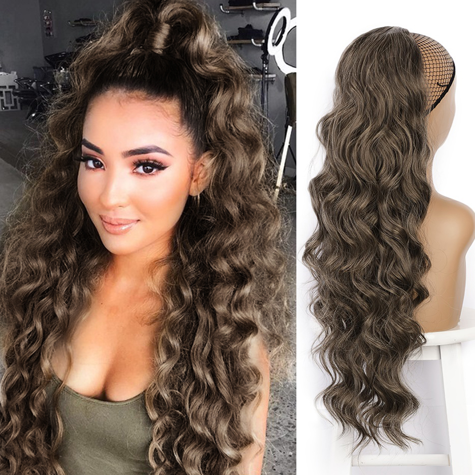 Ladies Wig High Temperature Silk Long Curly Hair Drawstring Ponytail Hair Extension Piece display picture 1