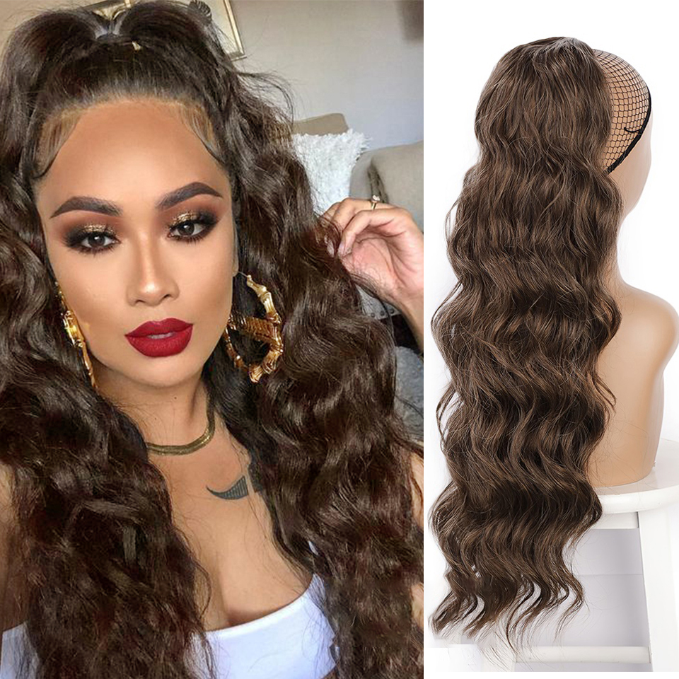 Ladies Wig High Temperature Silk Long Curly Hair Drawstring Ponytail Hair Extension Piece display picture 5