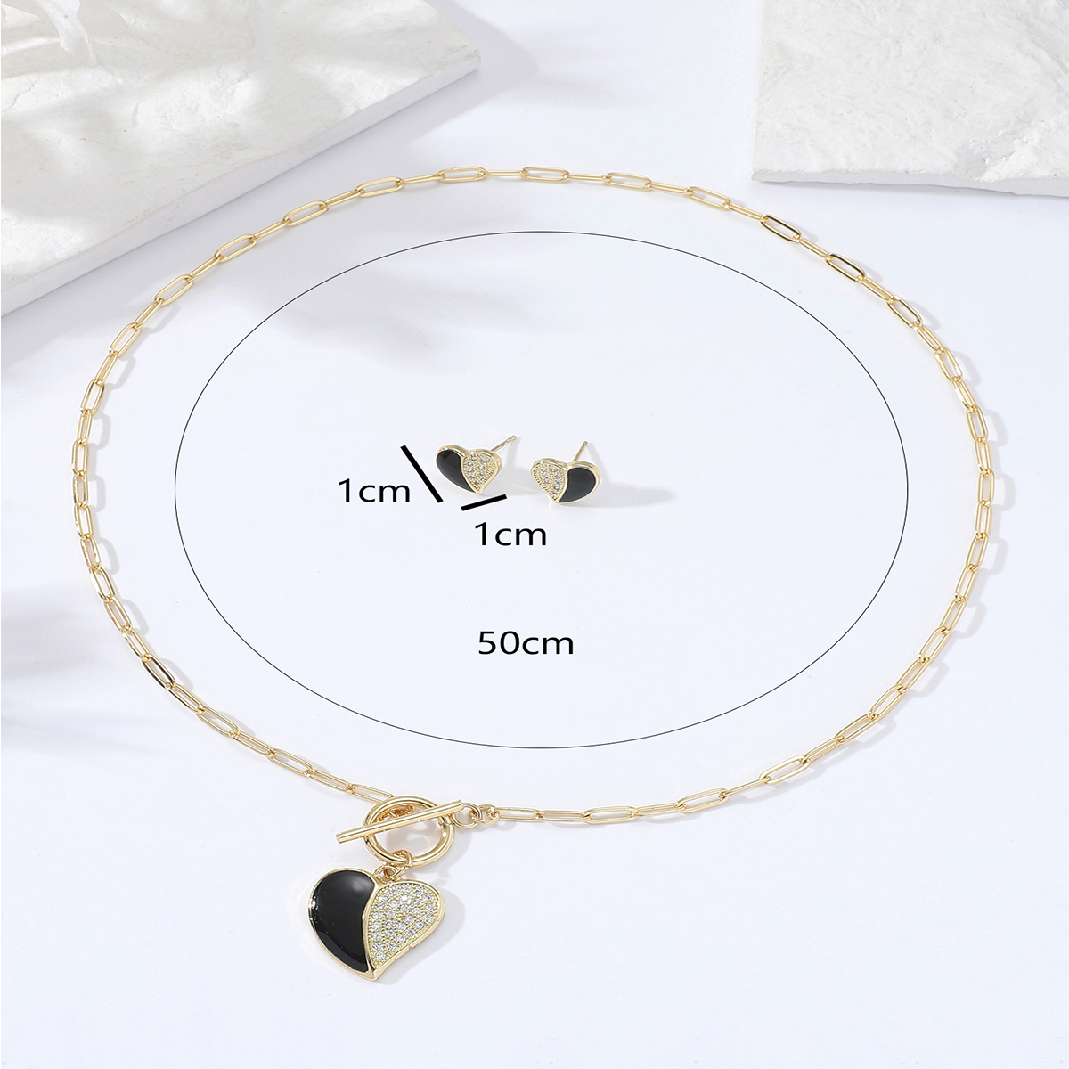 201 Stainless Steel 18K Gold Plated Simple Style Heart display picture 4