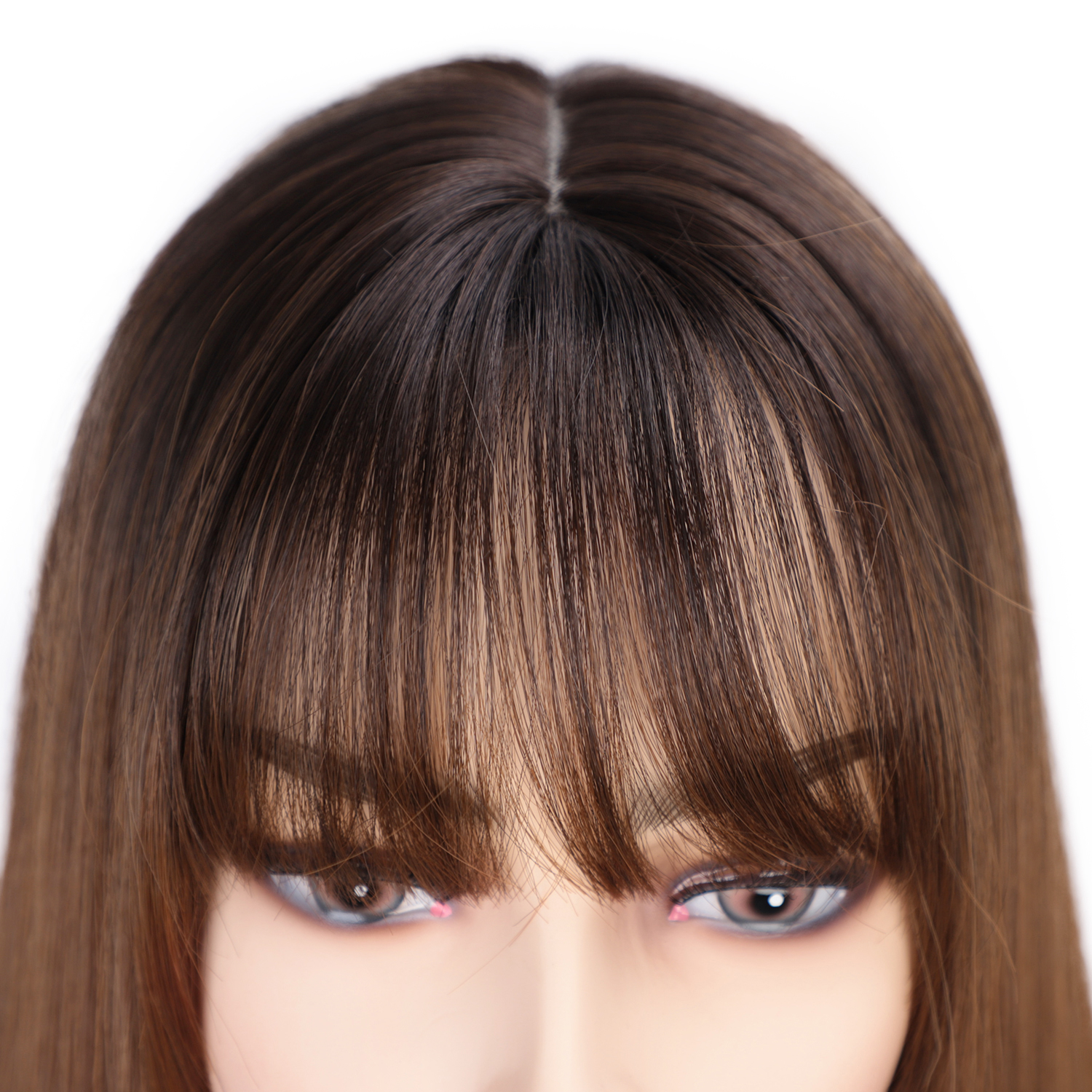European And American Women&#39;s Wigs Qi Liuhai Medium And Long Chemical Fiber Wigs High Temperature Silk Gradient Wigs Headgear display picture 11