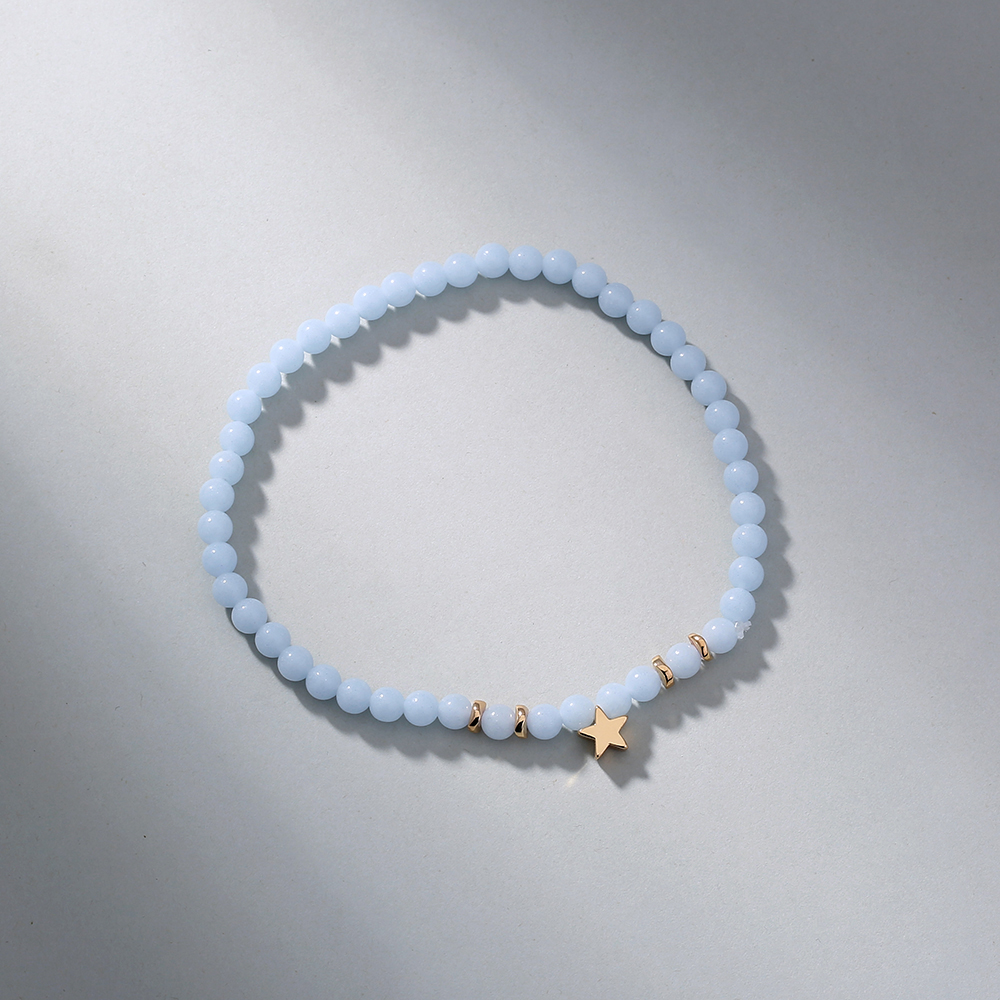 Popular Fashion New Jewelry Star Element Pendant Beaded Sky Blue Luminous Bead Luminous Elastic Bracelet Jewelry display picture 2