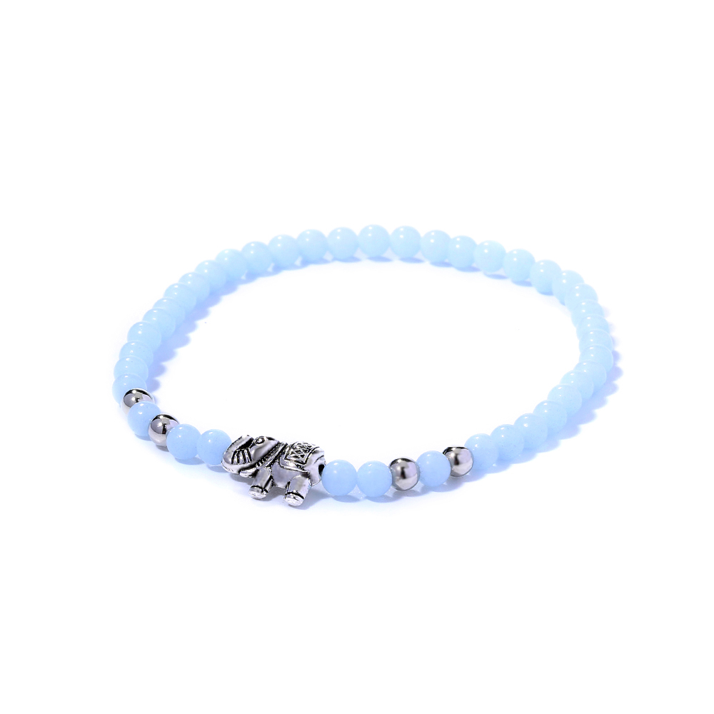 New Creative Personality Jewelry Elephant Element Accessories Beaded Sky Blue Luminous Beads Luminous Elastic Bracelet Jewelry display picture 1