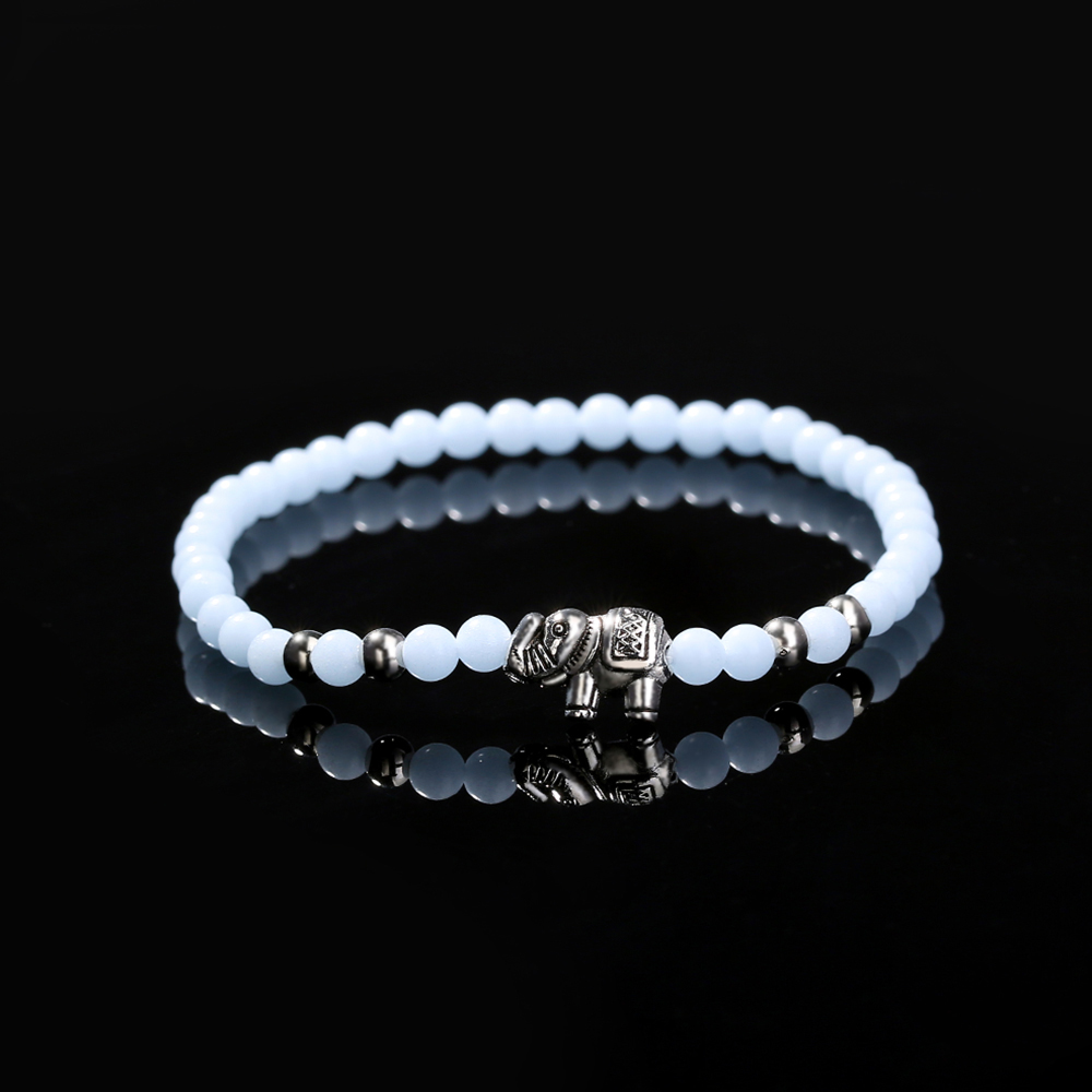New Creative Personality Jewelry Elephant Element Accessories Beaded Sky Blue Luminous Beads Luminous Elastic Bracelet Jewelry display picture 7