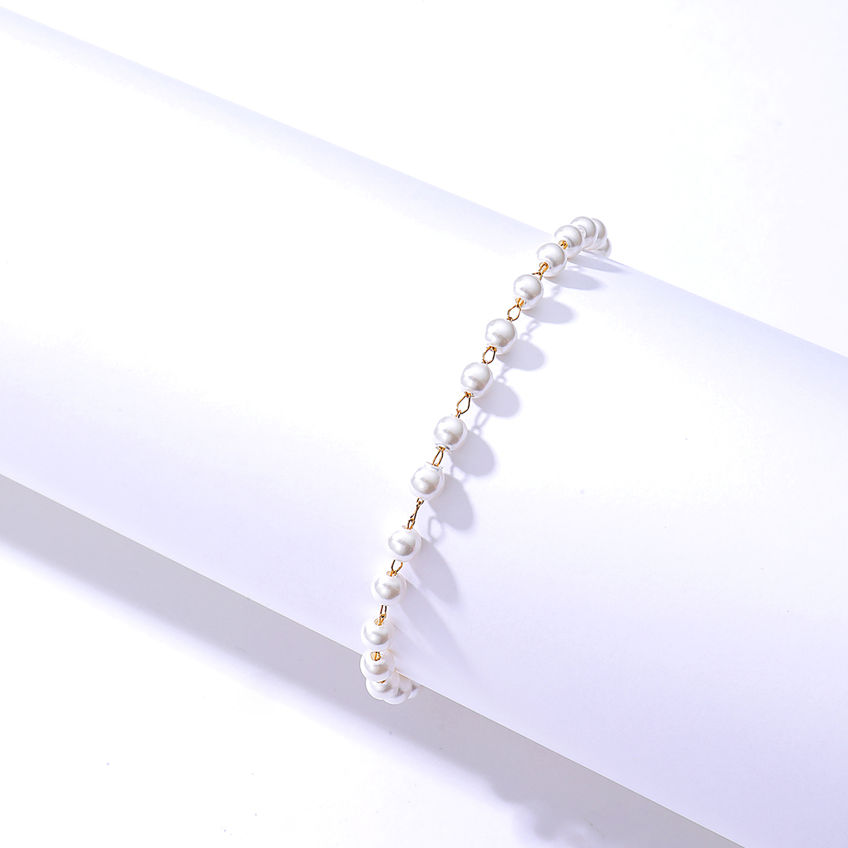 Chinoiserie Circle Imitation Pearl Women's Anklet display picture 3