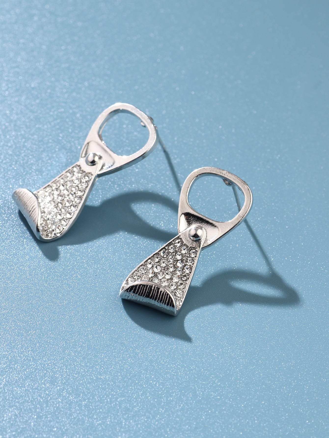Women's Earrings Korean Simple Easy Pull Ring Copper Diamond Earrings display picture 1