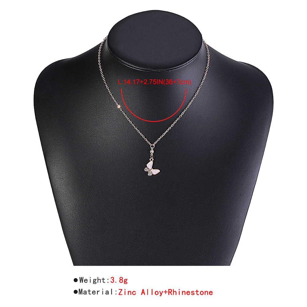 Simple Elegant Butterfly Diamond Geometric Alloy Necklace display picture 1