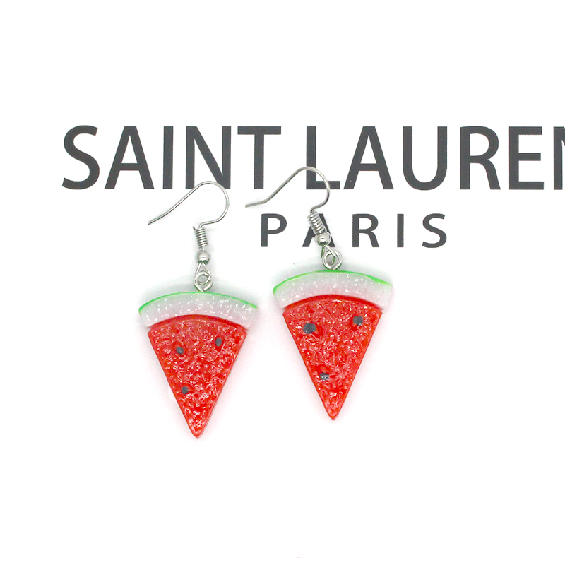 Fashion Simple Fruit Sweet Cute Watermelon Resin Ear Hook Jewelry Women display picture 1