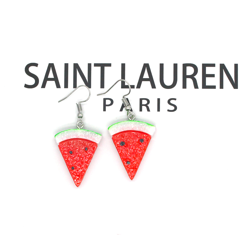 Fashion Simple Fruit Sweet Cute Watermelon Resin Ear Hook Jewelry Women display picture 2