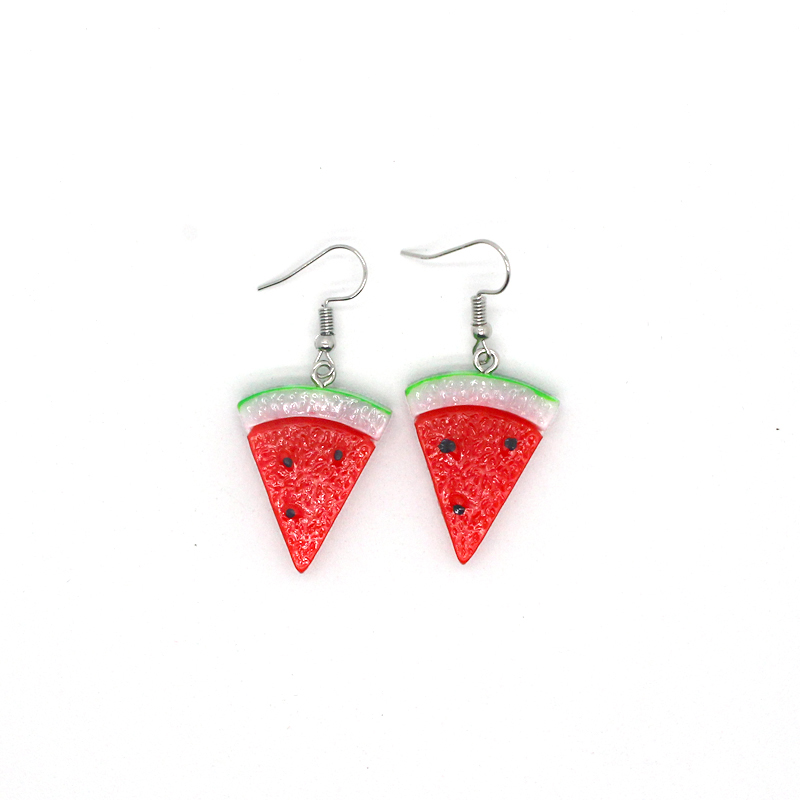 Fashion Simple Fruit Sweet Cute Watermelon Resin Ear Hook Jewelry Women display picture 5