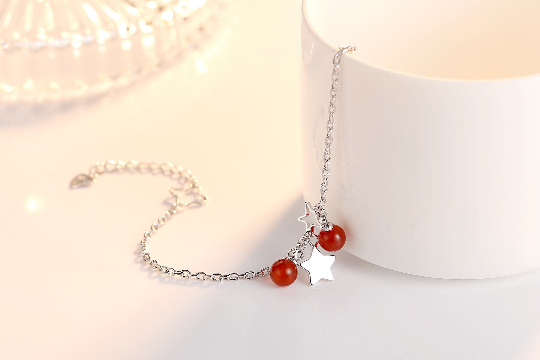 Simple Silver-plated Five-pointed Star Alloy Women's Bracelet display picture 2