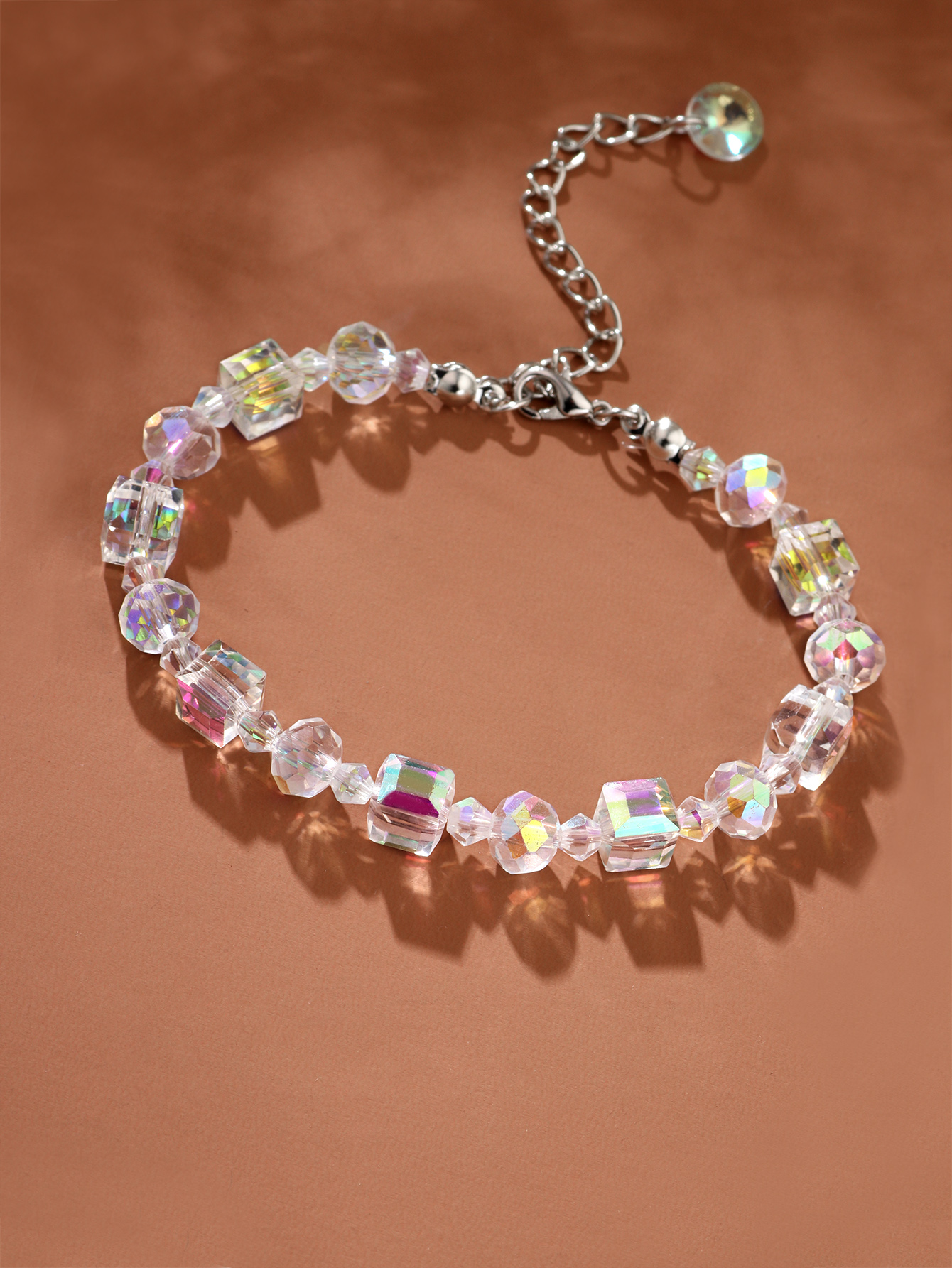 Spring And Summer Geometric Box Crystal Acrylic Bracelet display picture 1