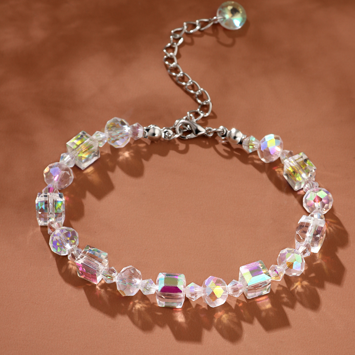 Spring And Summer Geometric Box Crystal Acrylic Bracelet display picture 2