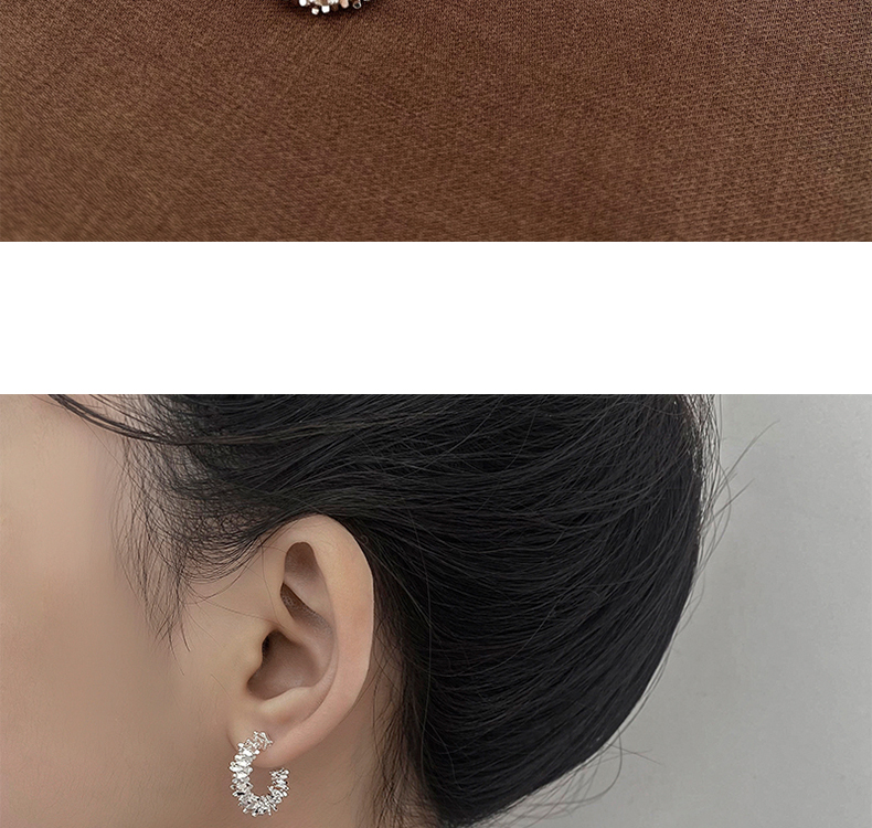 Simple Alloy Irregular C-shaped Small Earrings For Women display picture 9