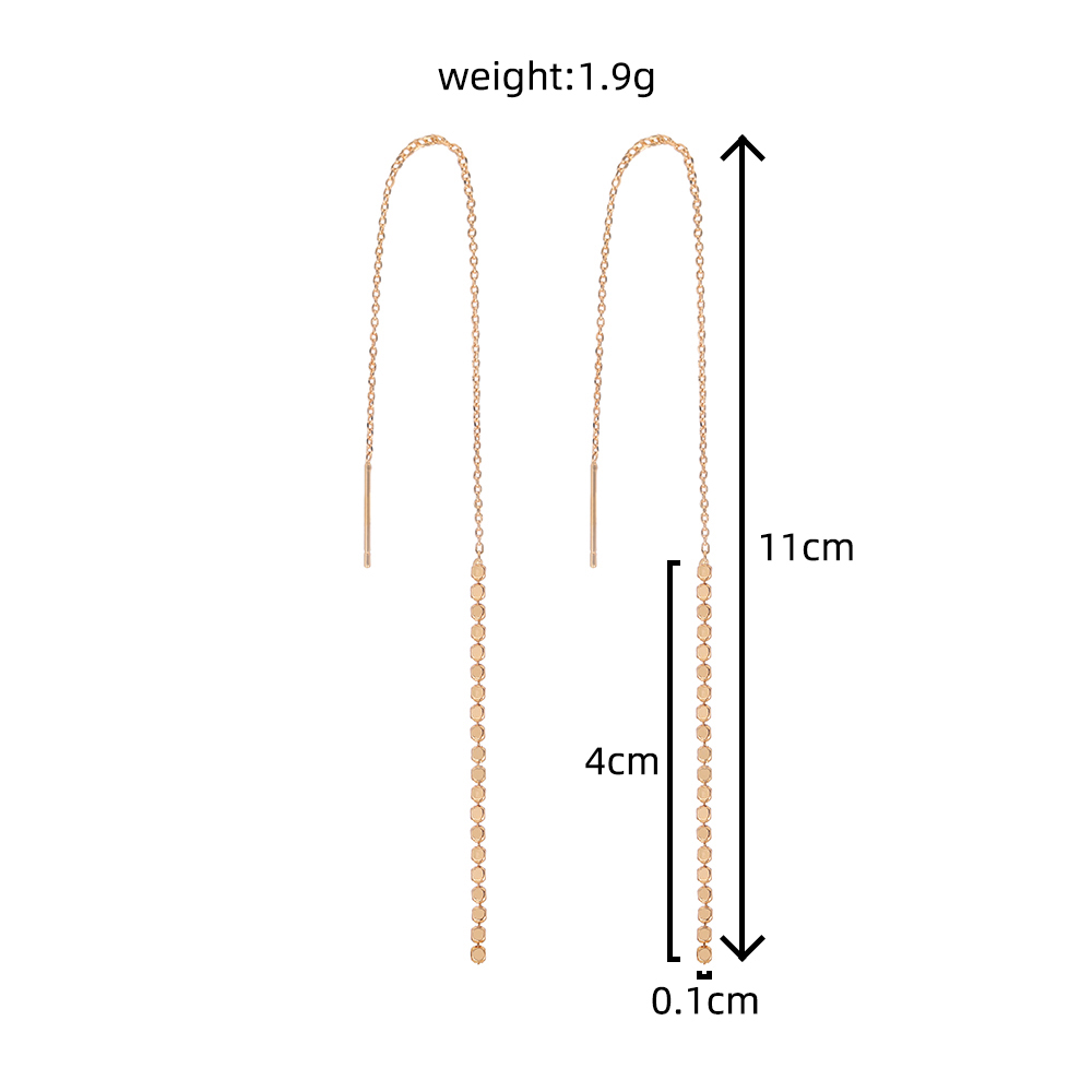 Simple Copper Jewelry Korean Simple Tassel Long Earrings display picture 2