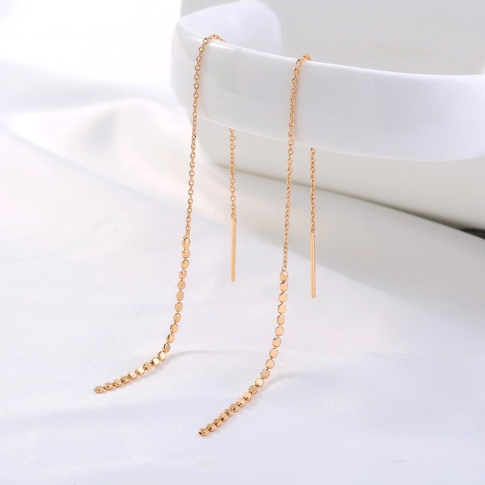 Simple Copper Jewelry Korean Simple Tassel Long Earrings display picture 3