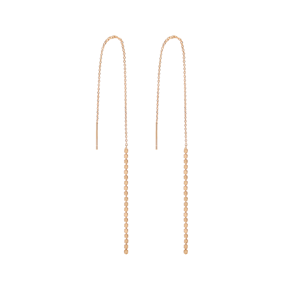 Simple Copper Jewelry Korean Simple Tassel Long Earrings display picture 5