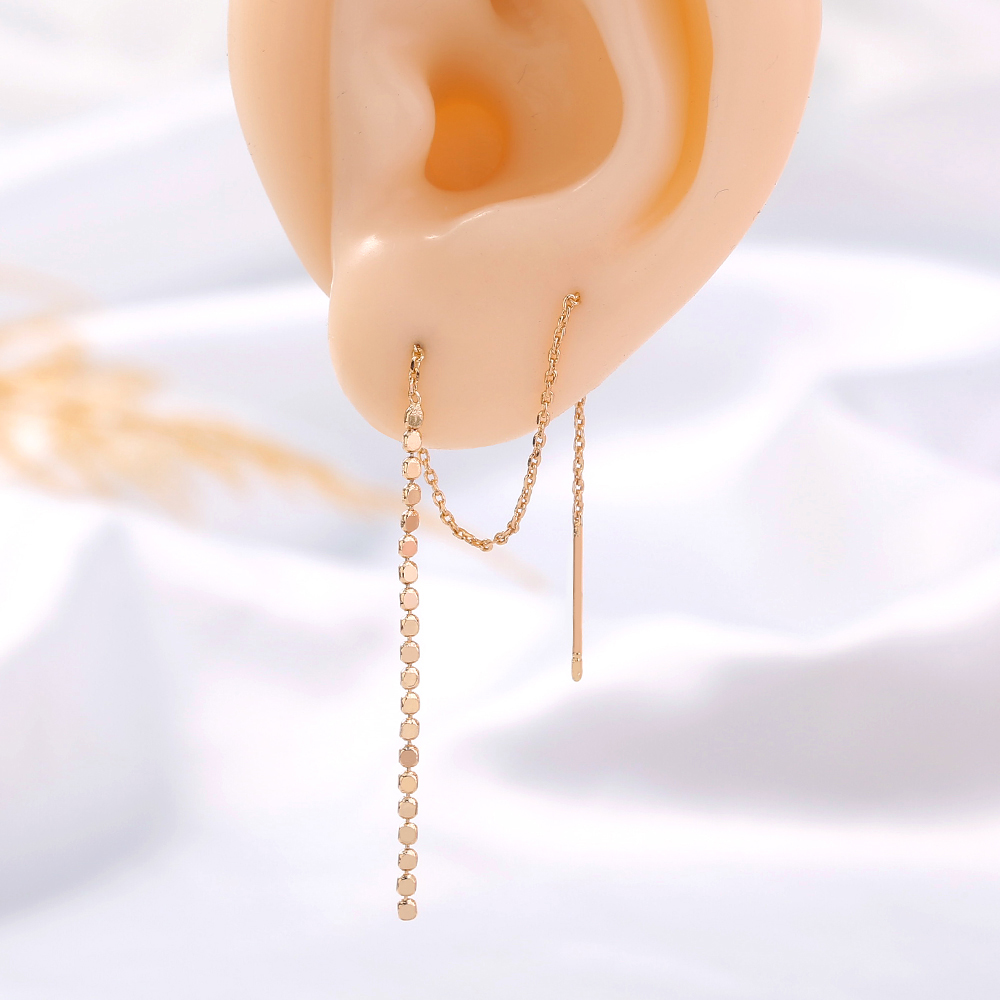 Simple Copper Jewelry Korean Simple Tassel Long Earrings display picture 6