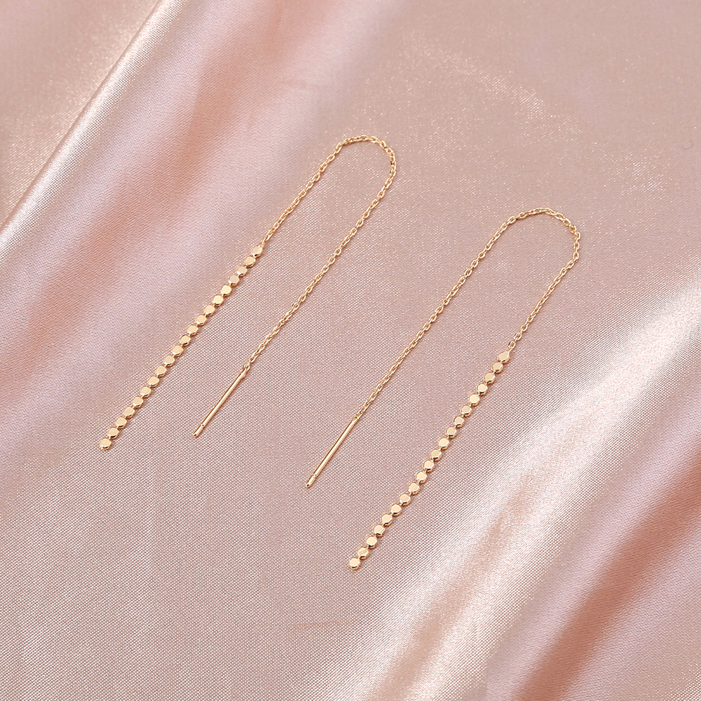 Simple Copper Jewelry Korean Simple Tassel Long Earrings display picture 7
