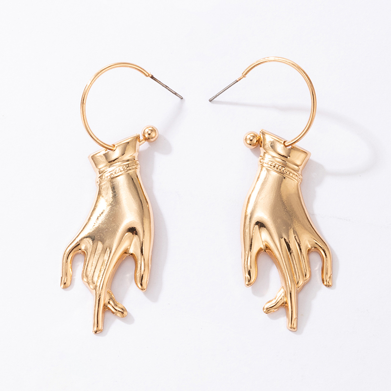 Exaggerated Alloy Women's Leg-shaped Irregular Alloy Earrings display picture 7