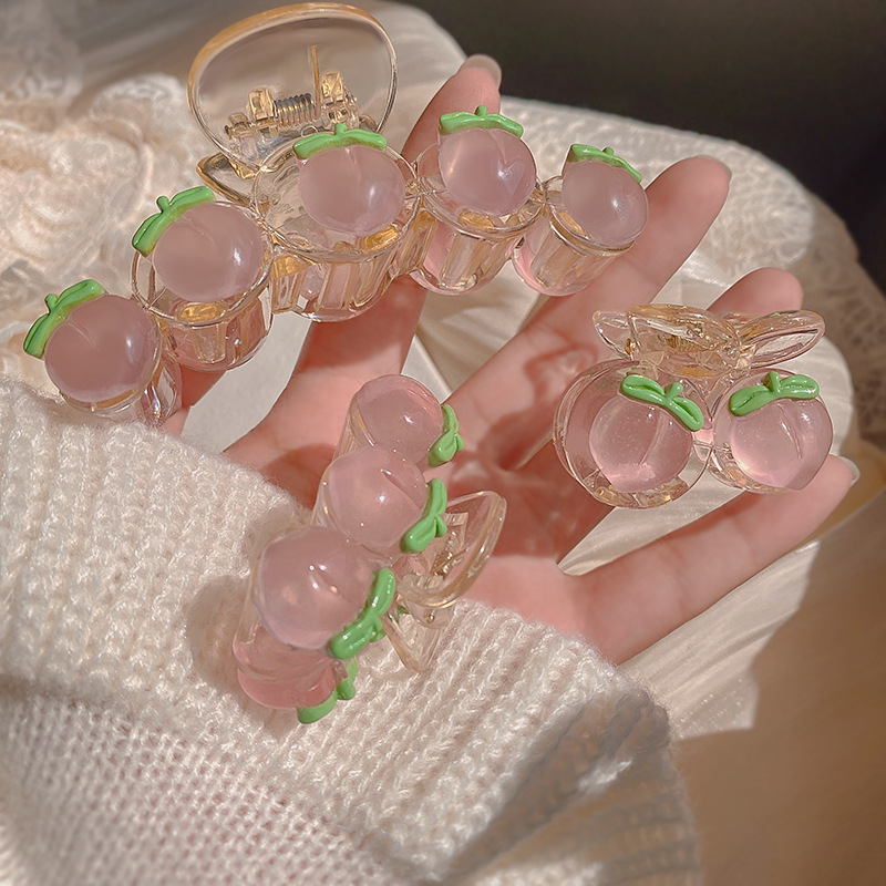 Sweet Transparent Peach Female Spring New Volume Hair Clip display picture 1