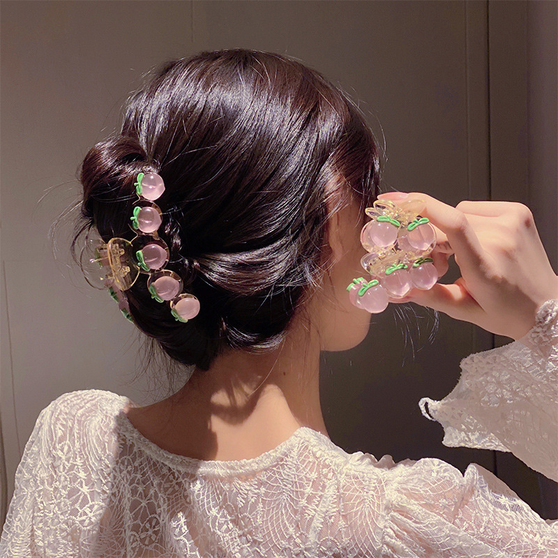 Sweet Transparent Peach Female Spring New Volume Hair Clip display picture 2