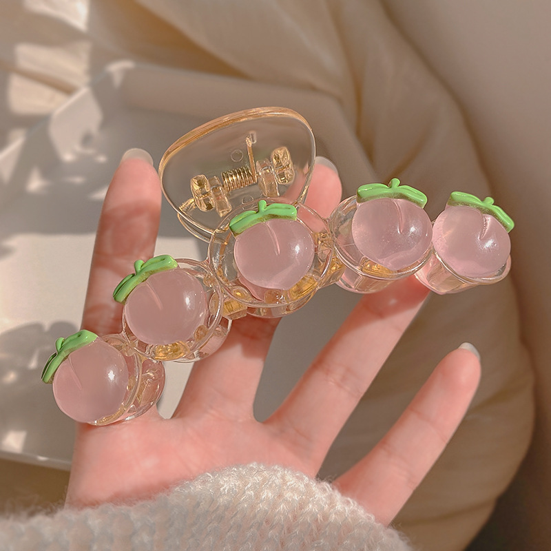 Sweet Transparent Peach Female Spring New Volume Hair Clip display picture 7