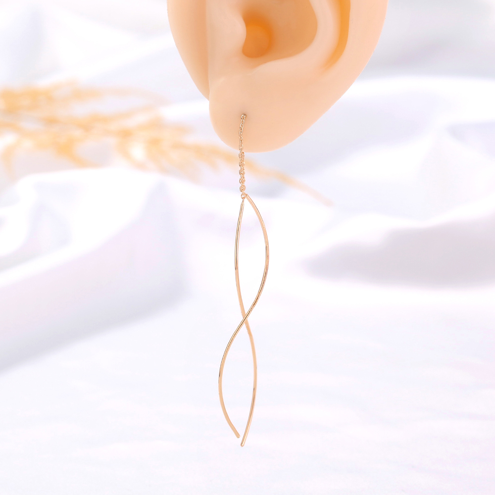 Une Paire De Nouvelles Boucles D&#39;oreilles À Pampilles Simples En Forme De S De Bijoux De Mode Ins display picture 4