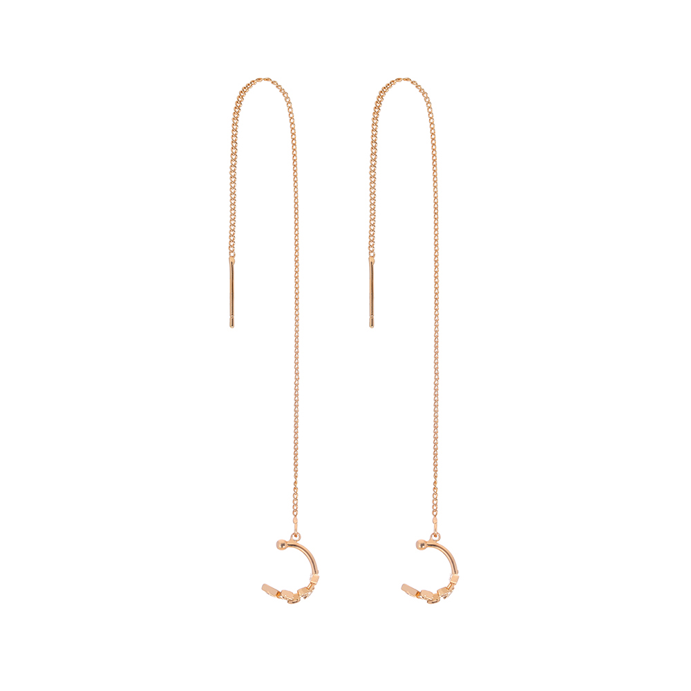 Paar Neue Mode Kupfer Mikro-intarsien Zirkon Zweig Anhänger Quaste Durchbohrte Ohrringe display picture 6