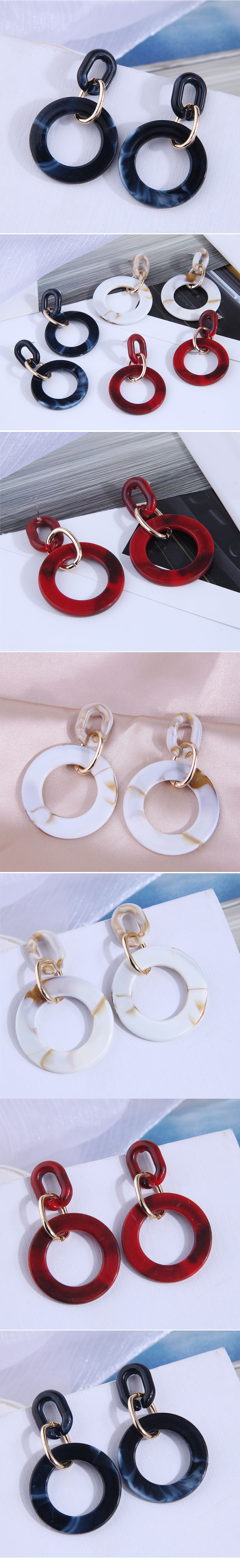 Fashion Simple Alloy Resin Geometric Interlocking Earrings display picture 1