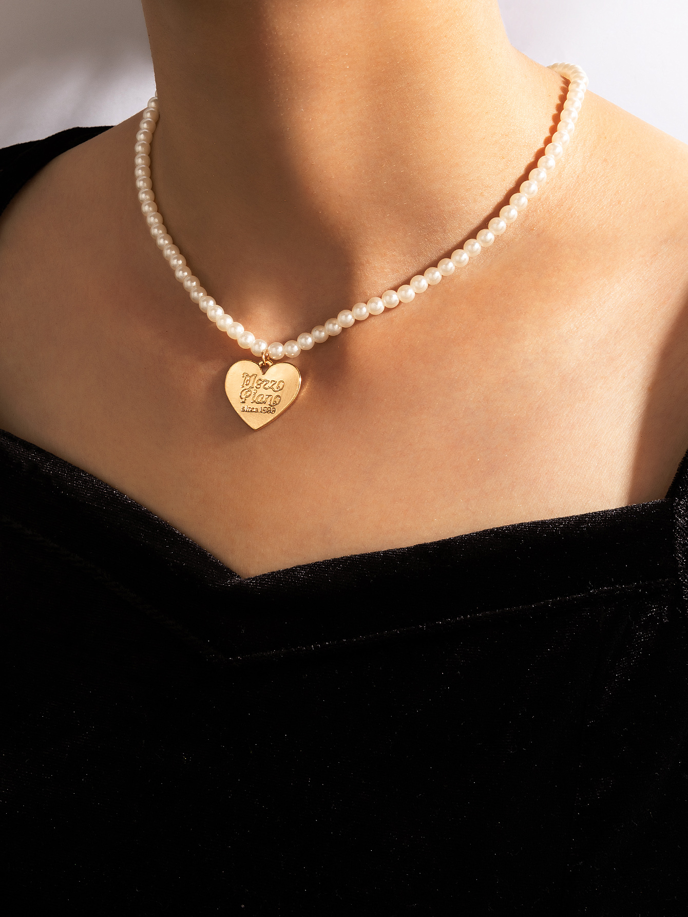 Korean Peach Heart Butterfly Pendant Pearl Alloy Starfish Shell Clavicle Chain display picture 4