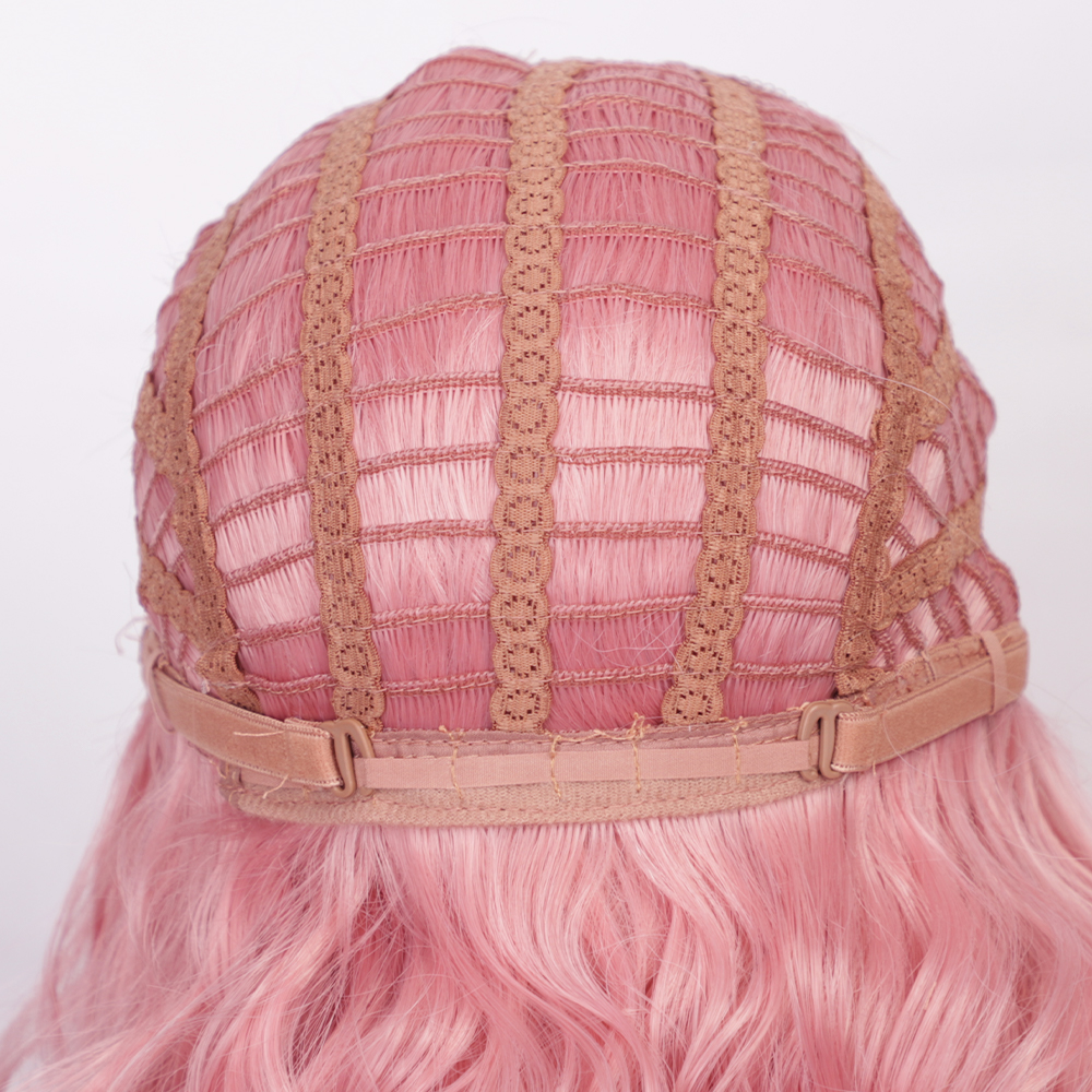 Pink Short Curly Hair Water Ripple Wig Chemical Fiber Wig display picture 7