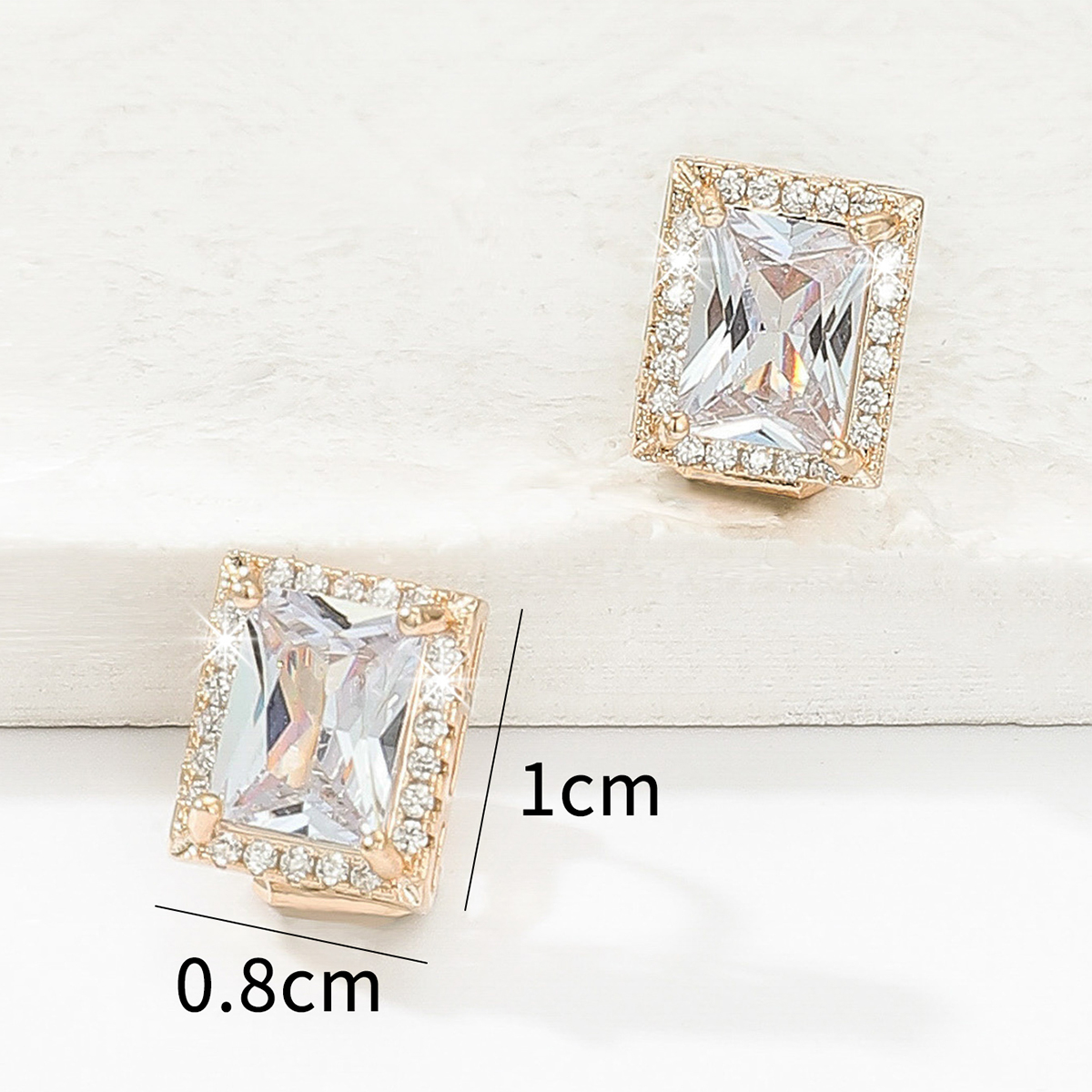 Fashion Copper Electroplating 18k Gold Irregular Zircon No Ear Holes Square Ear Clips display picture 4