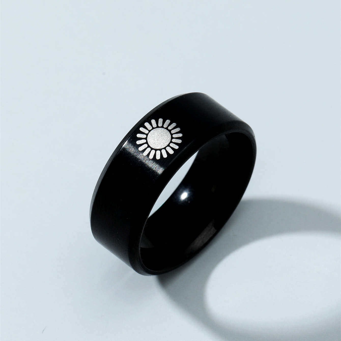 New Sun Pattern Titanium Steel Men's Ring Wholesale display picture 1