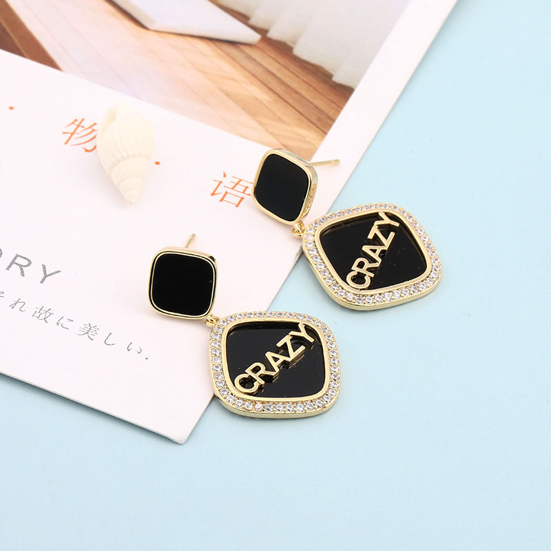 Temperament And Fashion Korean Style Glossy Micro-set Rhinestone Earrings display picture 3