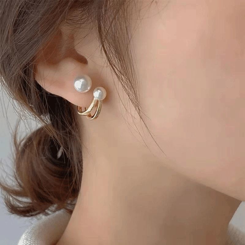 Nouvelles Boucles D'oreilles Pendantes En Strass Incrustées De Perles Alphabet display picture 4