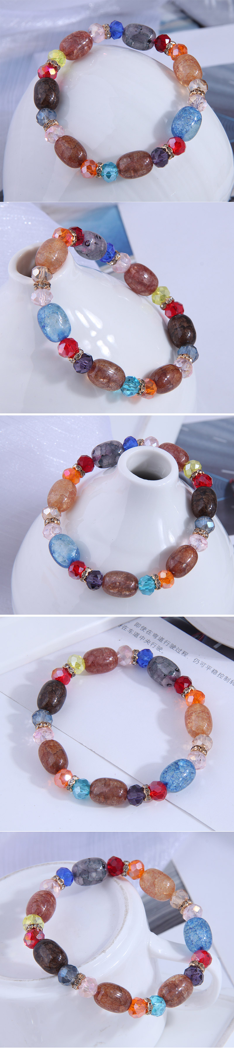 Simple Contrast Color Beads Women's Bracelet display picture 1